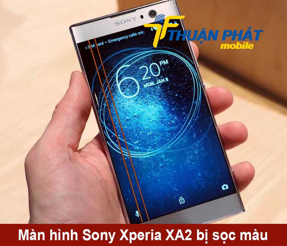 Màn hình Sony Xperia XA2 bị sọc màu