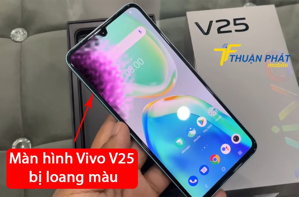 Màn hình Vivo V25 bị loang màu
