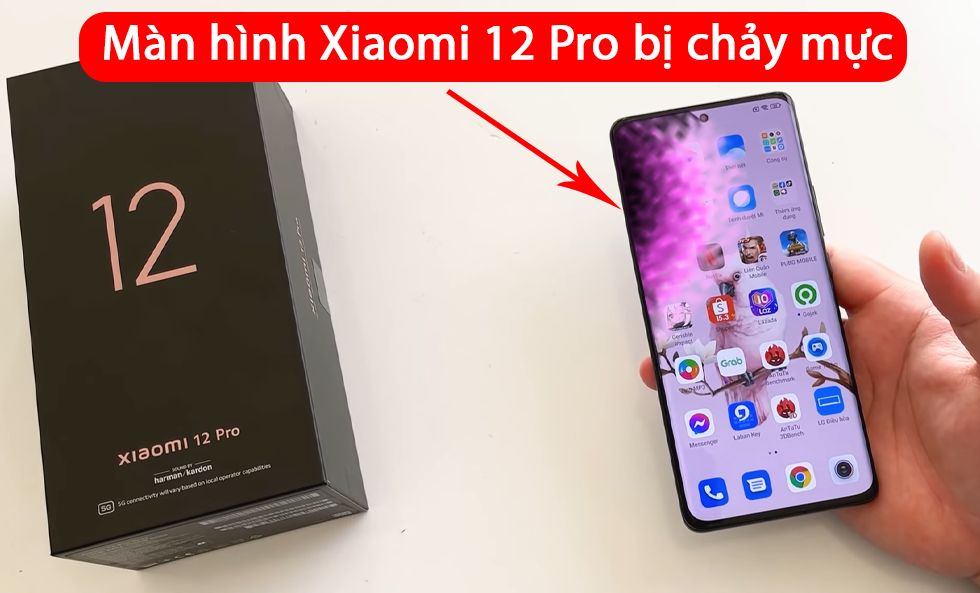 Màn hình Xiaomi 12 Pro bị chảy mực