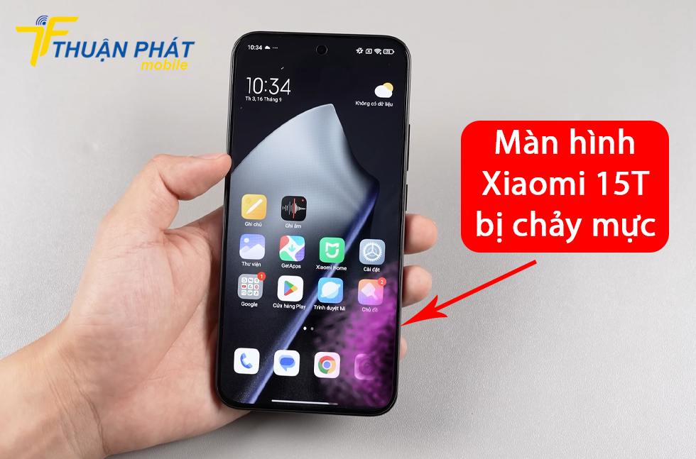 Màn hình Xiaomi 15T bị chảy mực