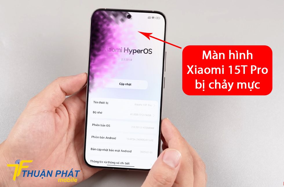 Màn hình Xiaomi 15T Pro bị chảy mực