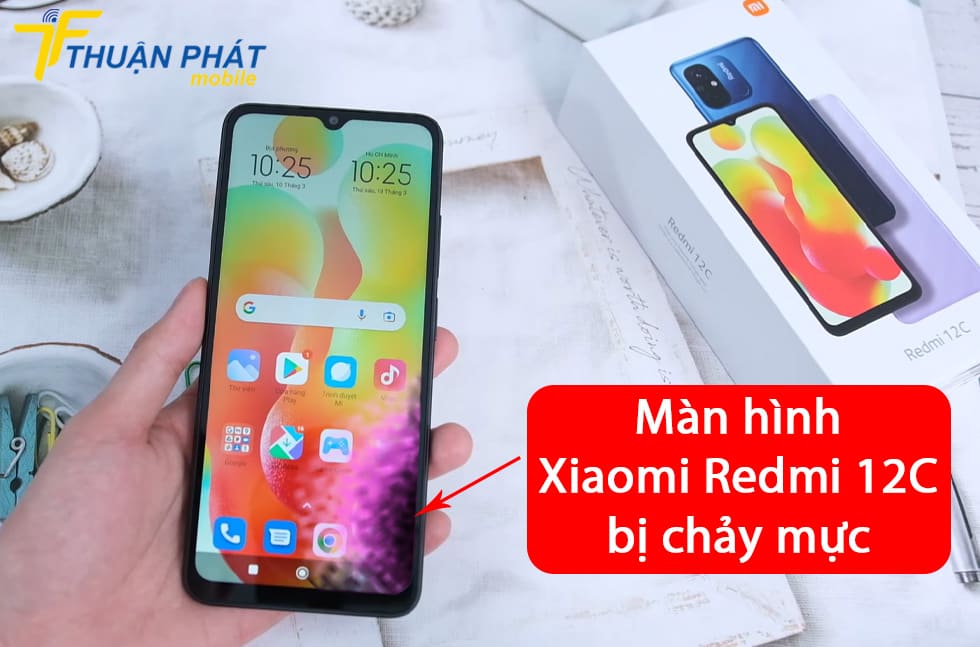 Màn hình Xiaomi Redmi 12C bị chảy mực