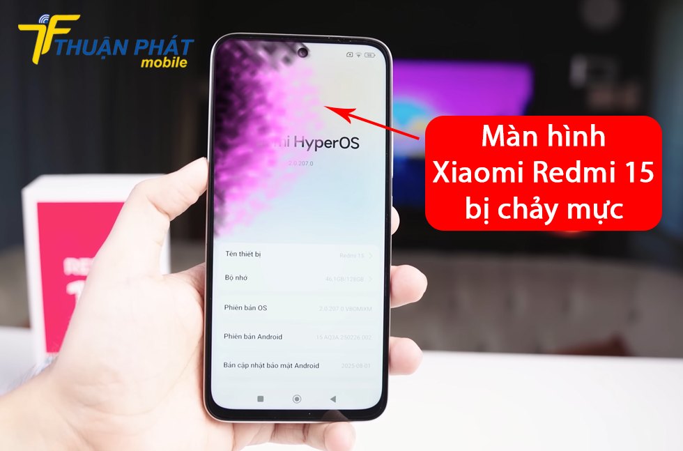 Màn hình Xiaomi Redmi 15 bị chảy mực