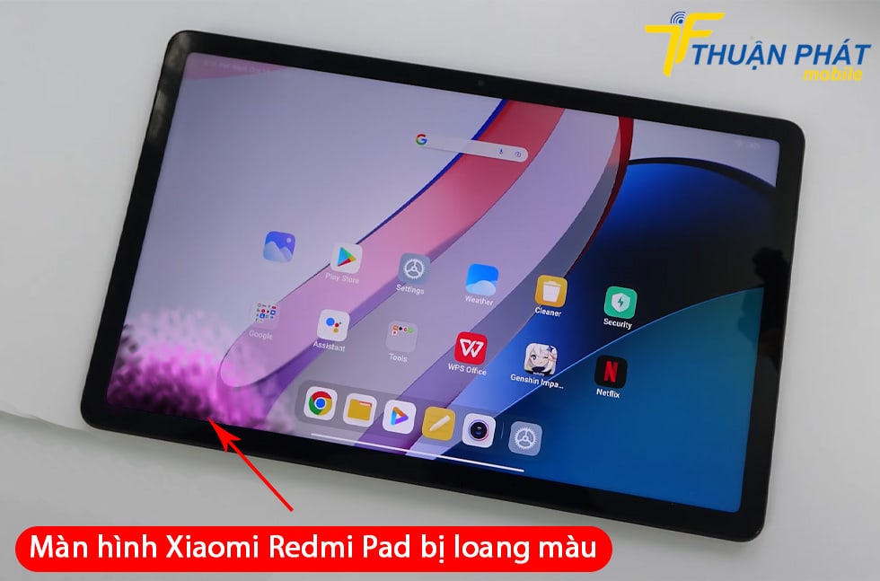 Màn hình Xiaomi Redmi Pad bị loang màu