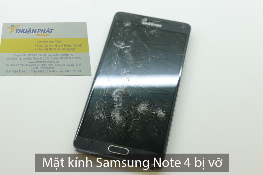 Mặt kính Samsung Note 4 bị vỡ