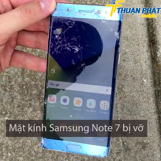 Mặt kính Samsung Note 7 bị vỡ