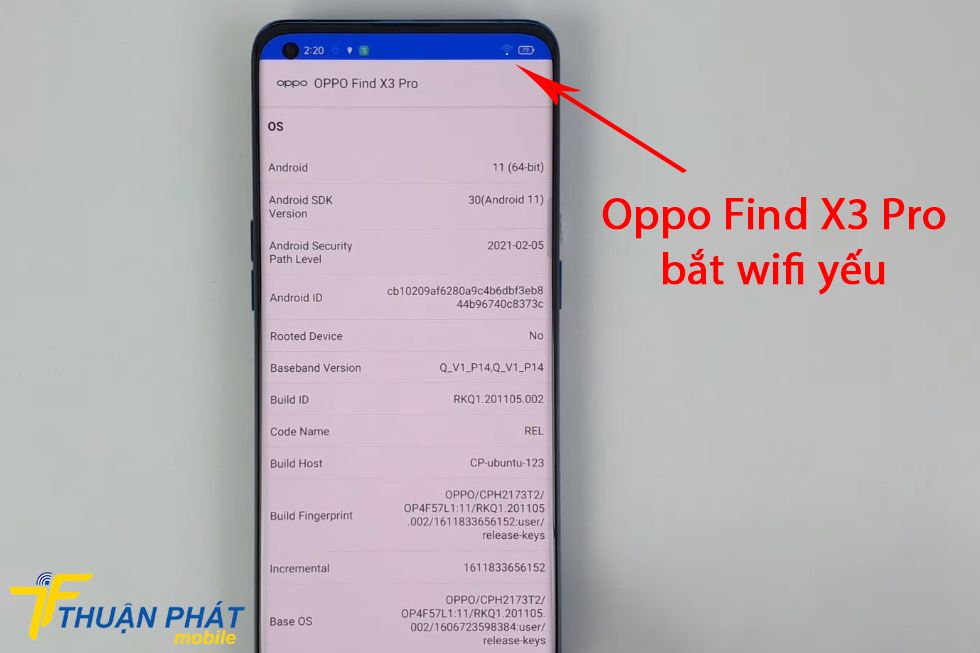 Oppo Find X3 Pro bắt wifi yếu
