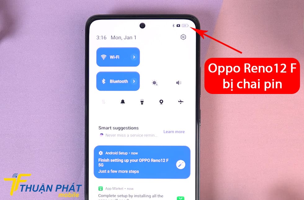 Oppo Reno12 F bị chai pin