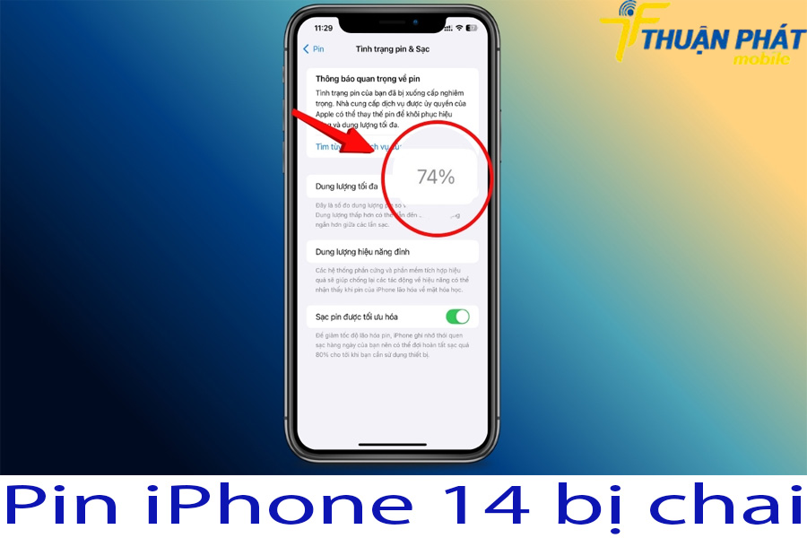 Pin iPhone 14 bị chai