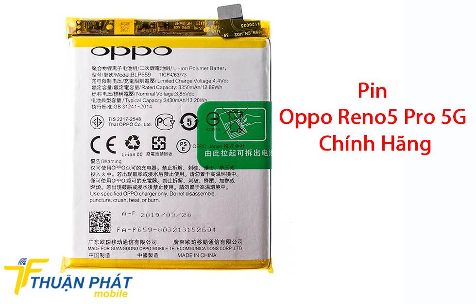 Pin Oppo Reno5 Pro 5G chính hãng