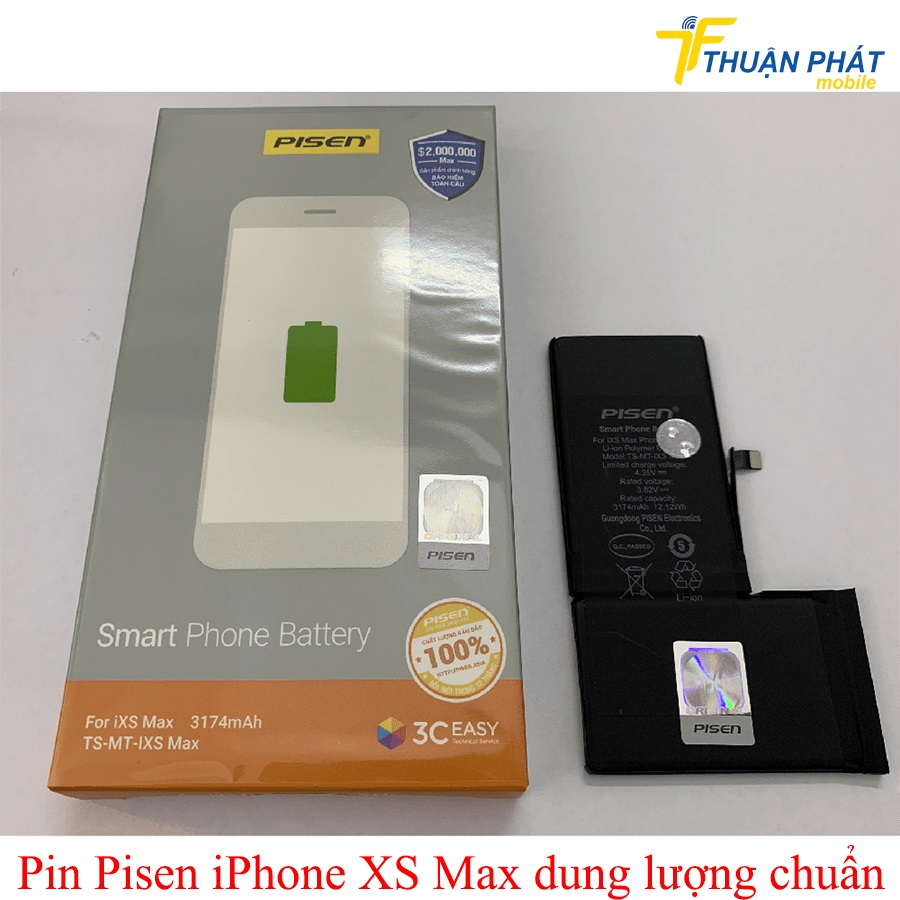 Pin Pisen iPhone Xs Max dung lượng chuẩn