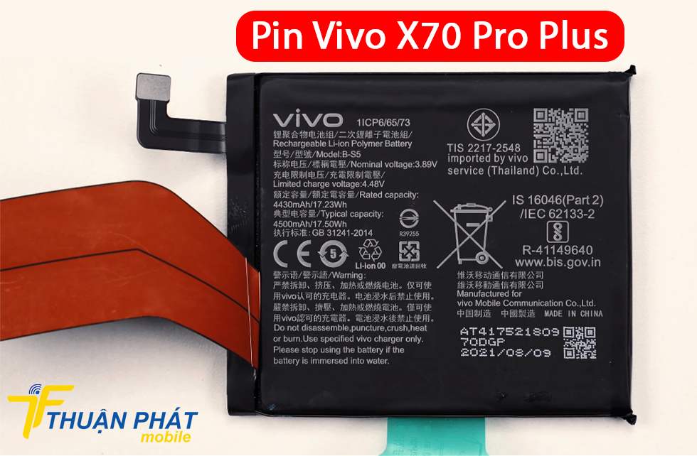 Pin Vivo X70 Pro Plus