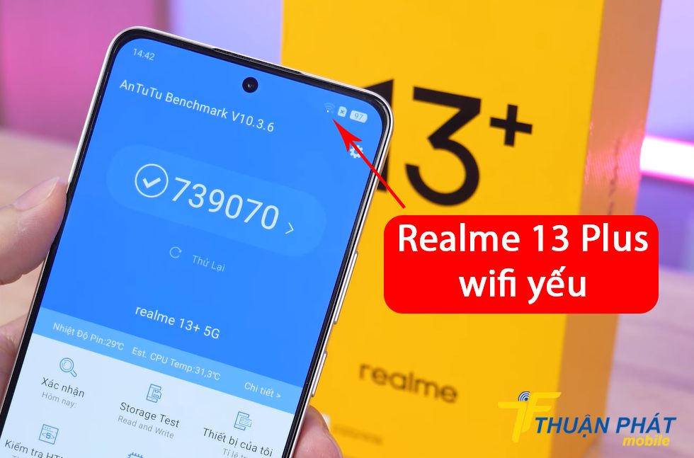 Realme 13 Plus wifi yếu