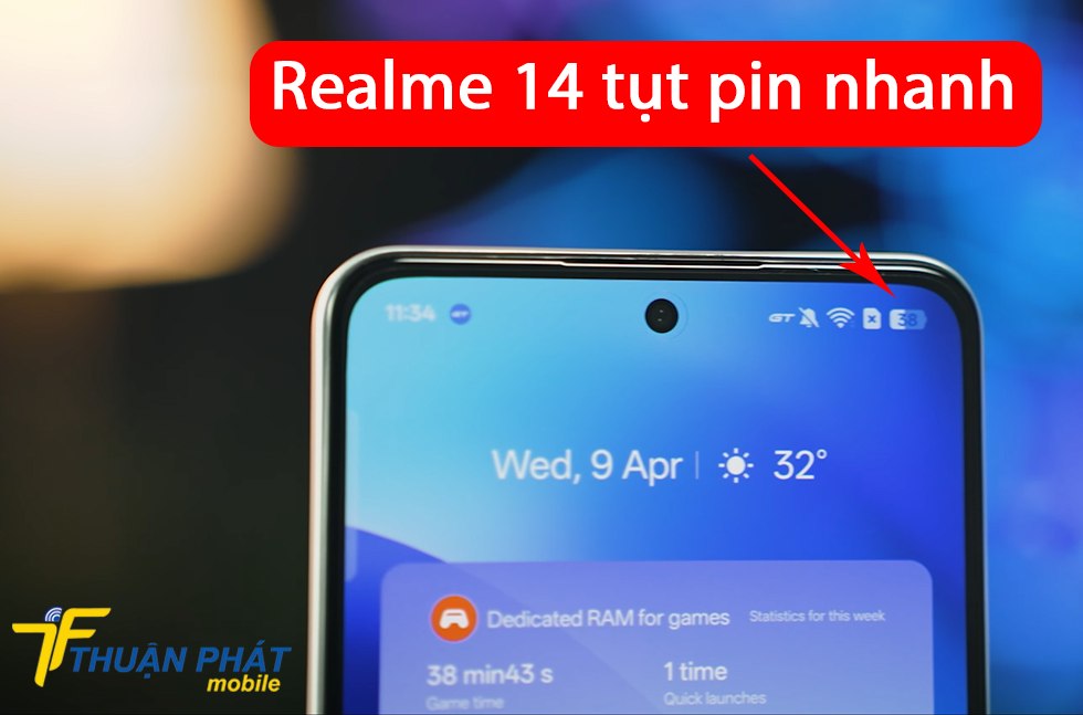 Realme 14 tụt pin nhanh