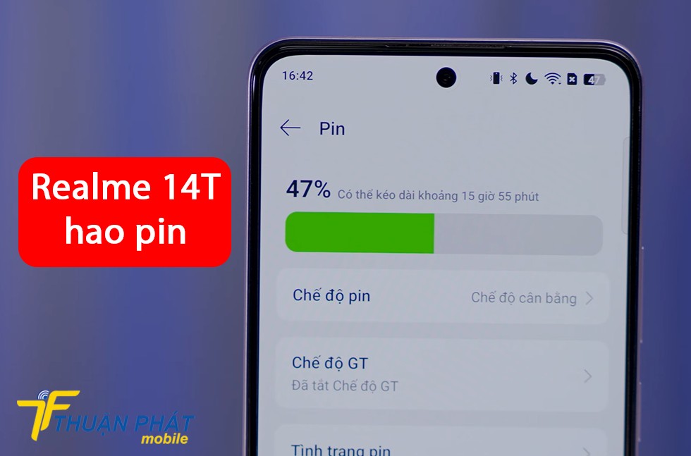 Realme 14T hao pin