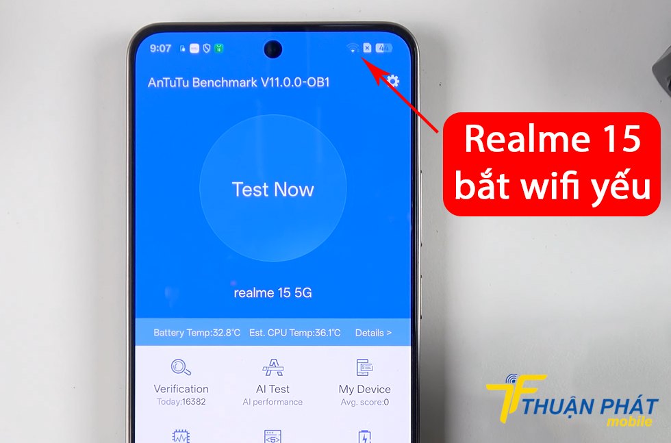 Realme 15 bắt wifi yếu
