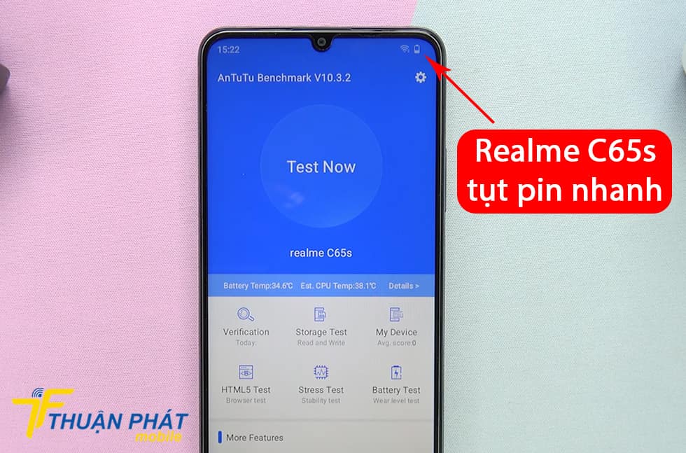 Realme C65s tụt pin nhanh