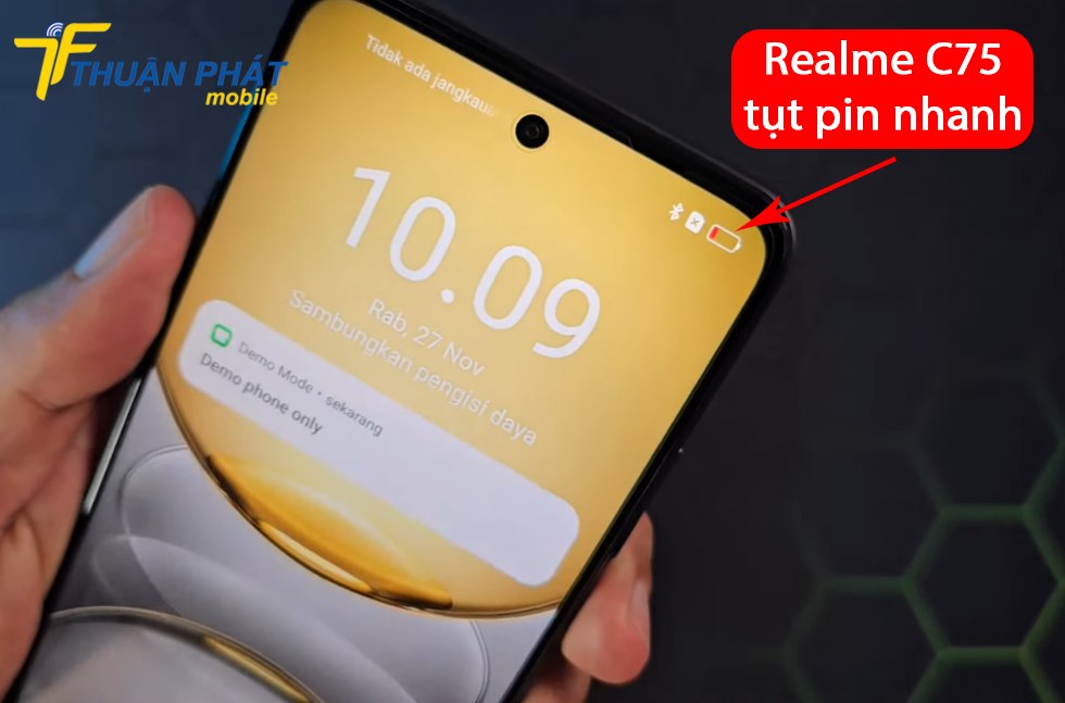 Realme C75 tụt pin nhanh