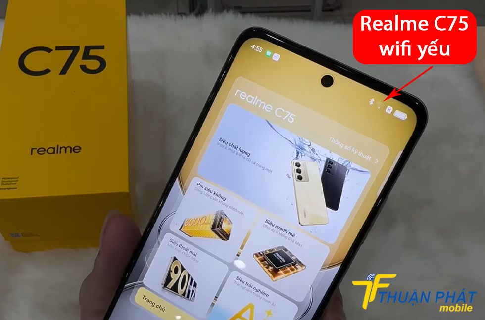 Realme C75 wifi yếu