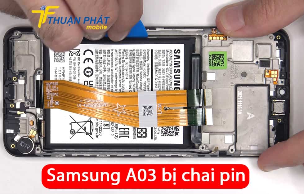 Samsung A03 bị chai pin