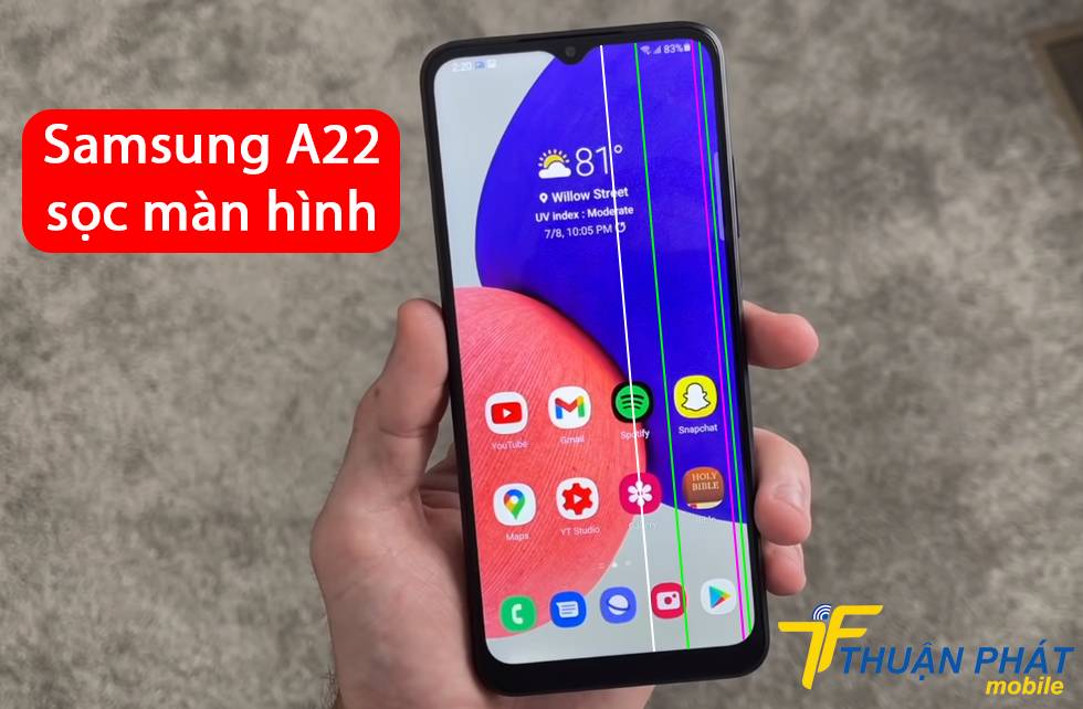 Samsung A22 sọc màn hình