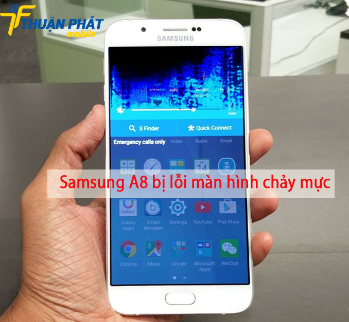 Samsung A8 bị lỗi màn hình chảy mực