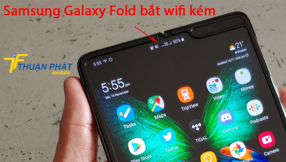 Samsung Galaxy Fold bắt wifi kém
