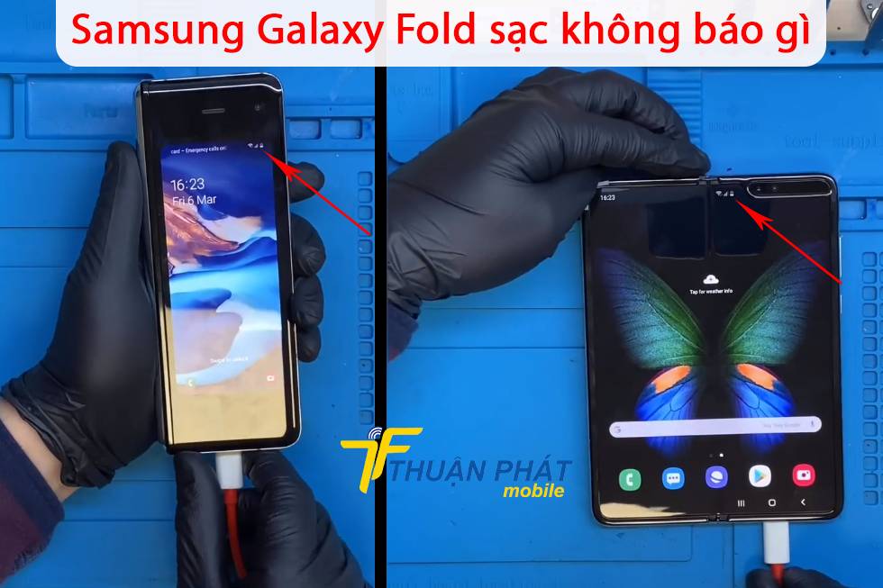 Samsung Galaxy Fold sạc không báo gì