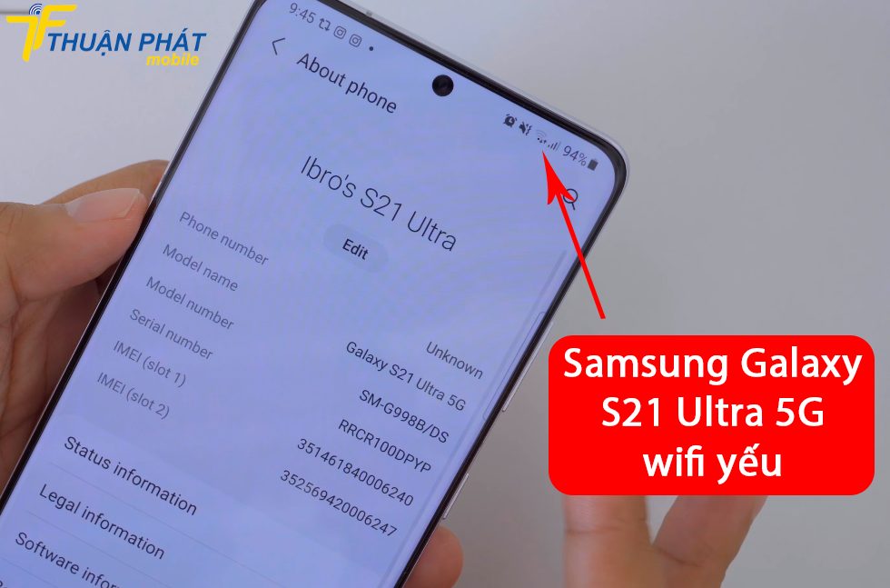 Samsung Galaxy S21 Ultra 5G wifi yếu