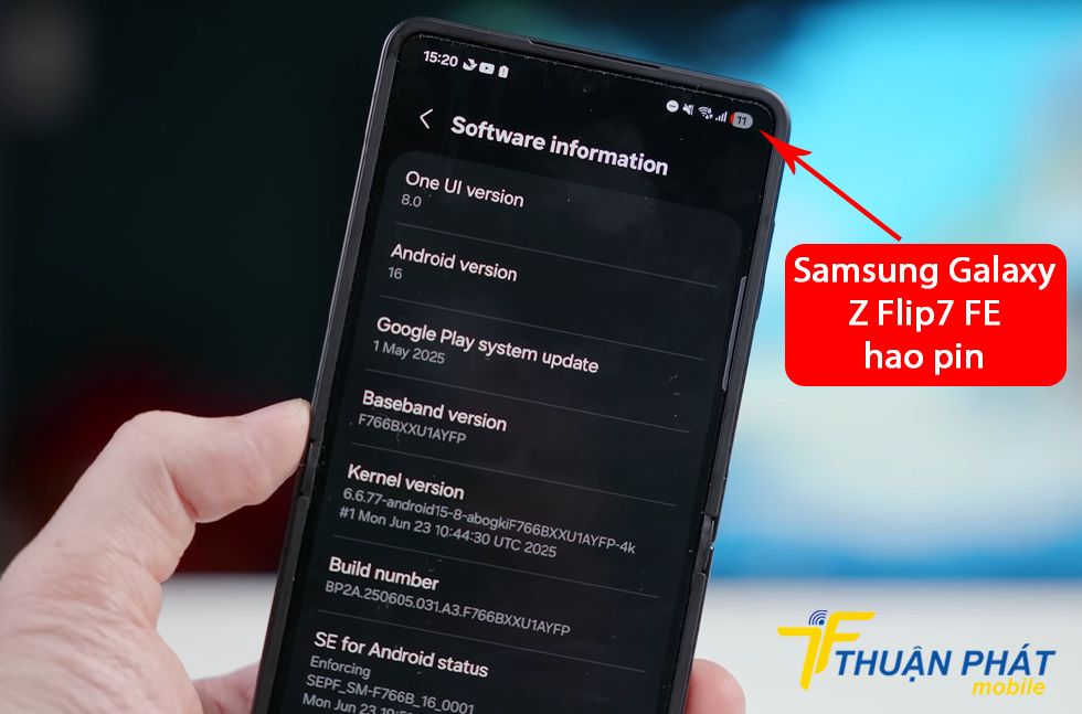 Samsung Galaxy Z Flip7 FE hao pin