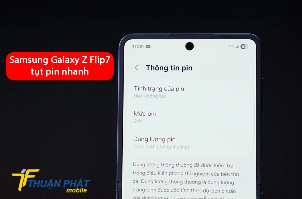Samsung Galaxy Z Flip7 sụt pin nhanh