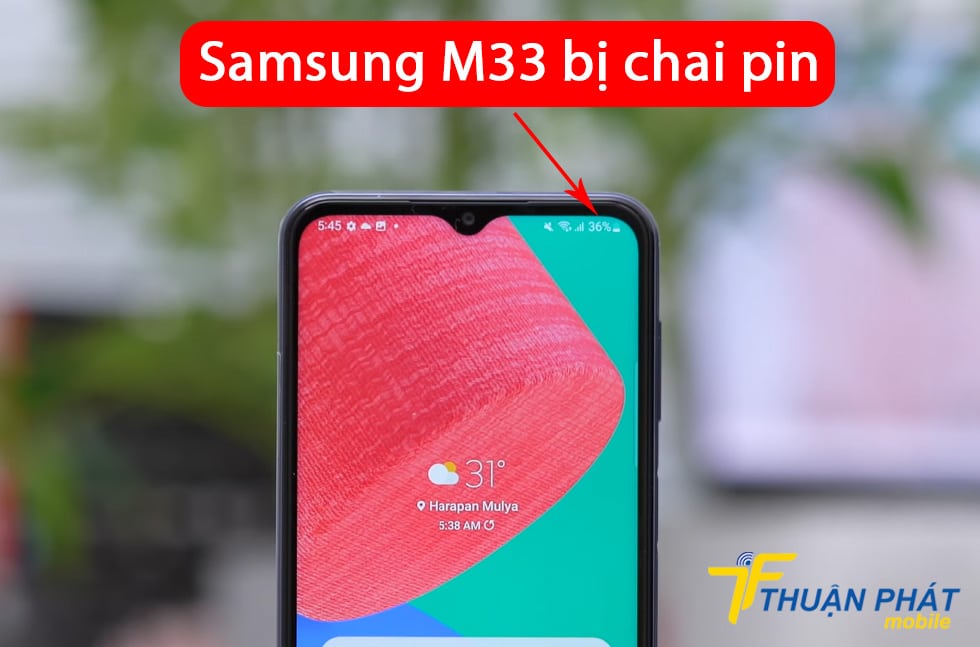 Samsung M33 bị chai pin
