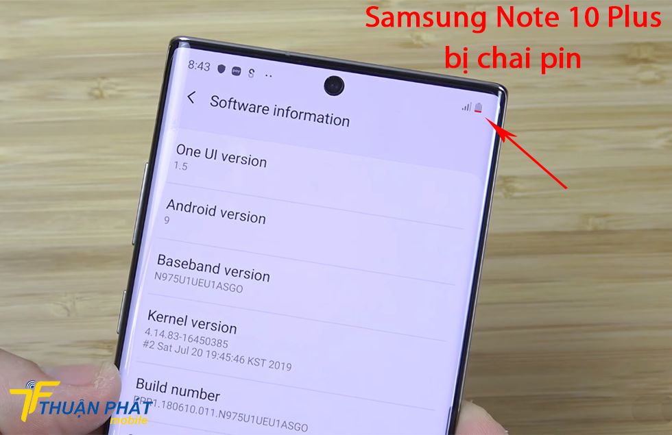 Samsung Note 10 Plus bị chai pin