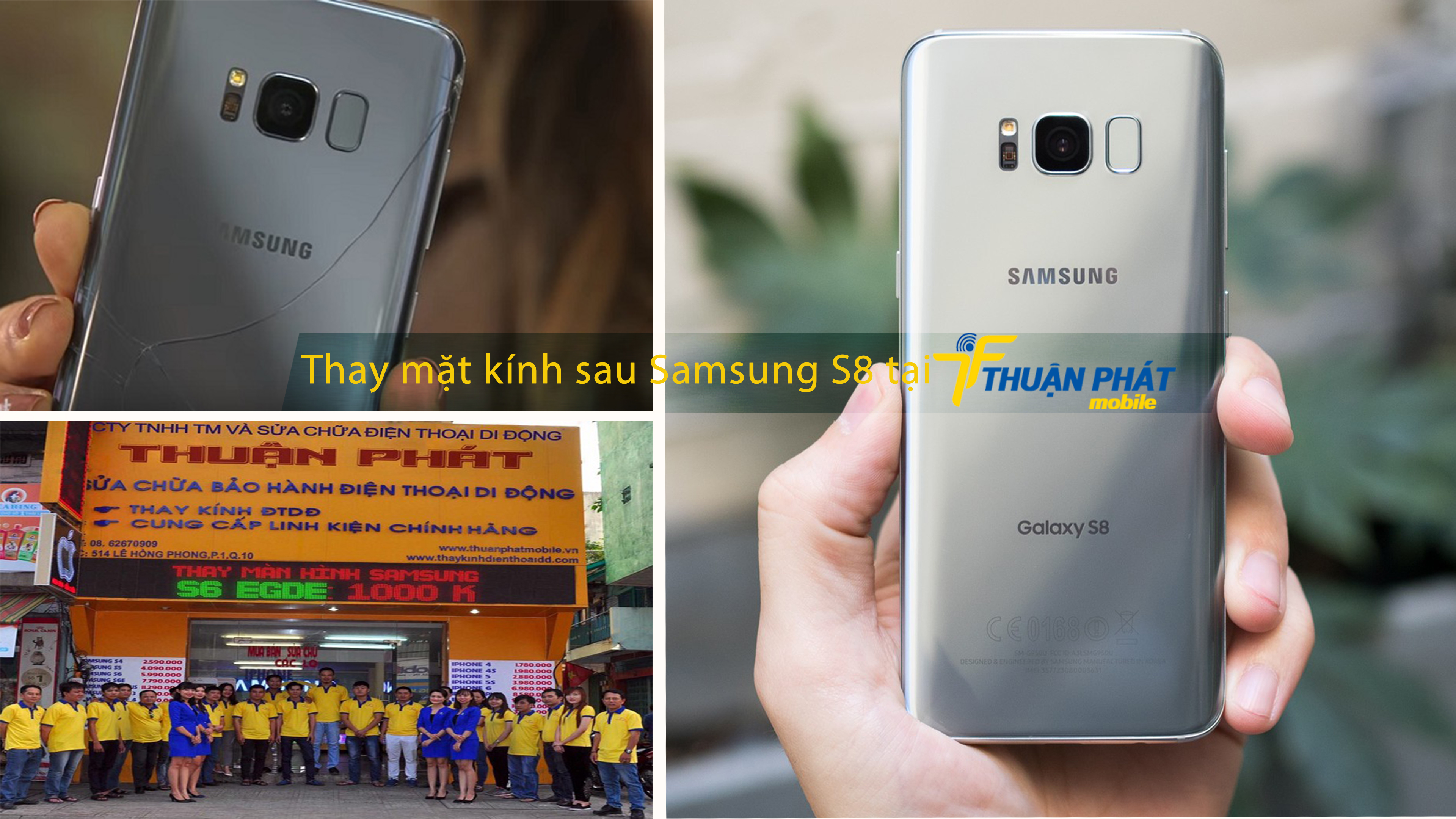 Thay mặt kính sau Samsung S8 tại Thuận Phát Mobile