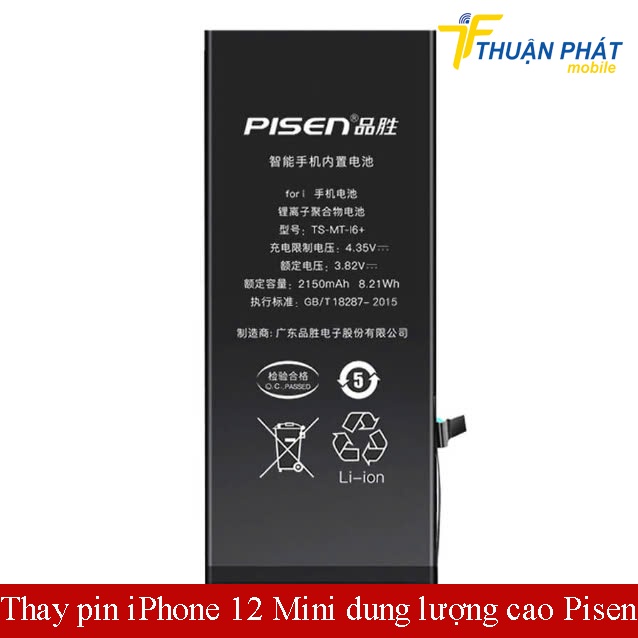 Thay pin iPhone 12 Mini dung lượng cao Pisen