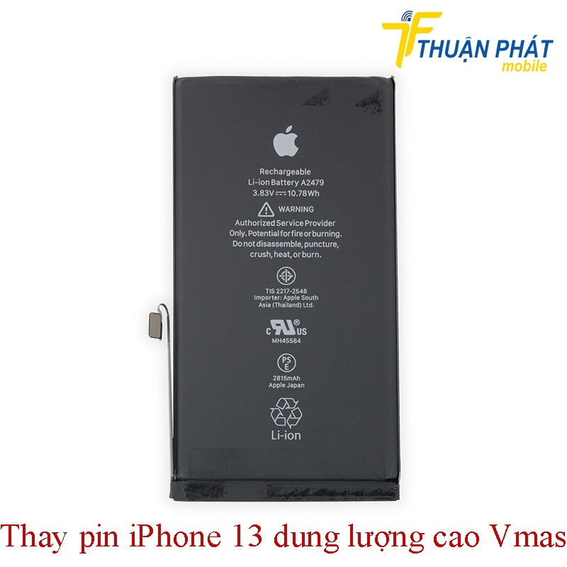 Thay pin iPhone 13 dung lượng cao Vmas