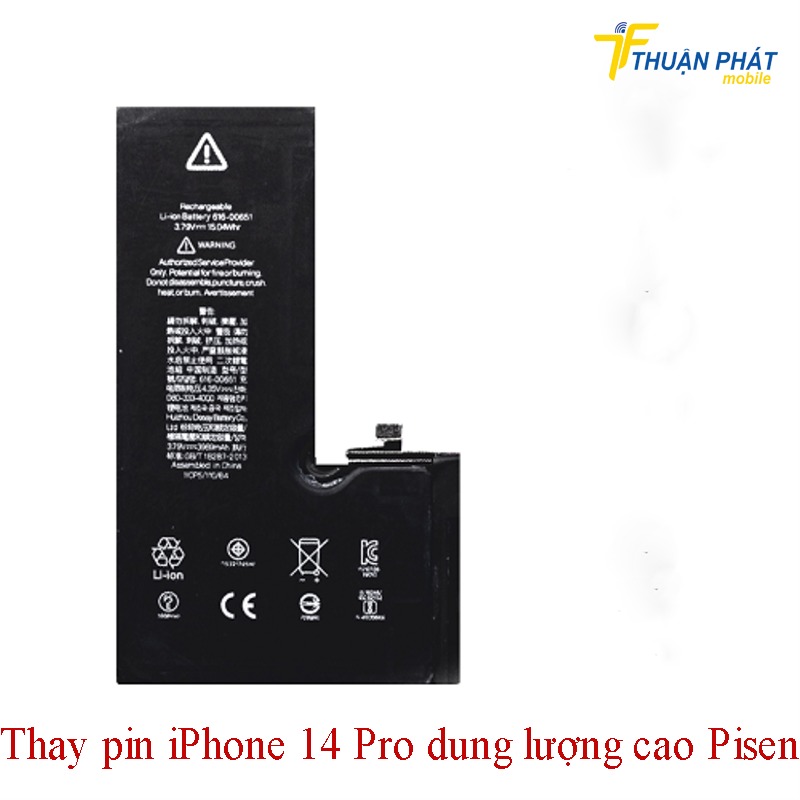 Thay pin iPhone 14 Pro dung lượng cao Pisen