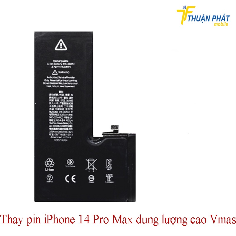 Thay pin iPhone 14 Pro Max dung lượng cao Vmas