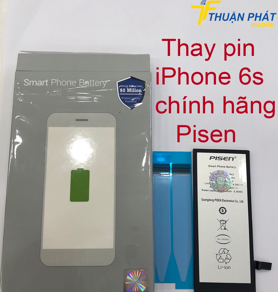 Thay pin iPhone 6s chính hãng Pisen