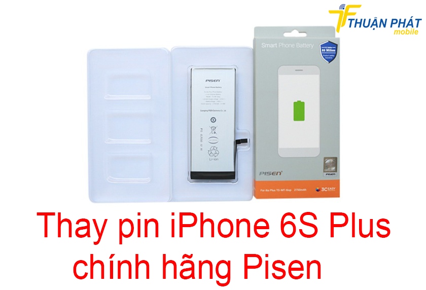 Thay pin iPhone 6S Plus chính hãng Pisen
