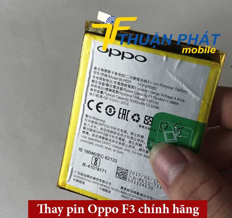 Thay pin Oppo F3 chính hãng