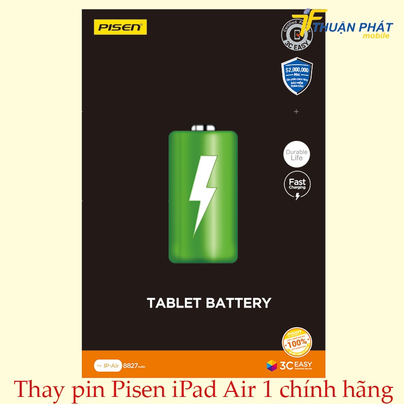 Thay pin Pisen iPad Air 1 chính hãng