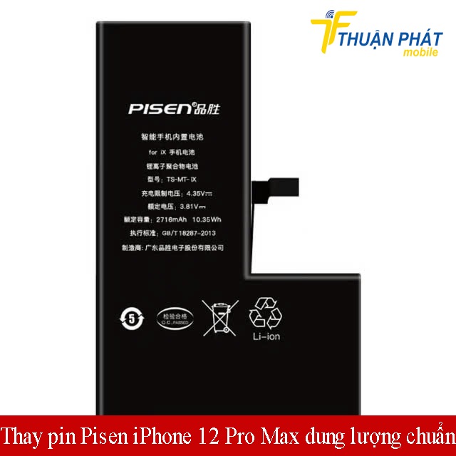 Thay pin Pisen iPhone 12 Pro Max dung lượng chuẩn