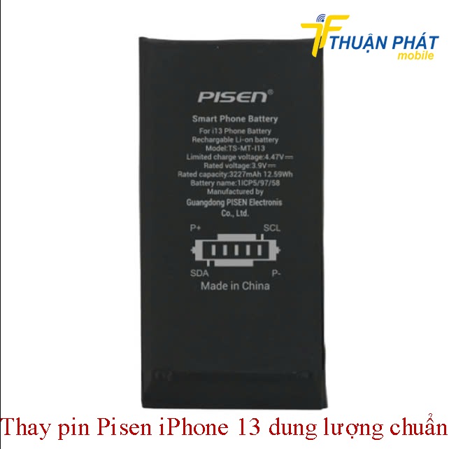 Thay pin Pisen iPhone 13 dung lượng chuẩn