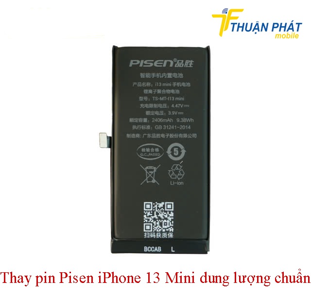 Thay pin Pisen iPhone 13 Mini dung lượng chuẩn