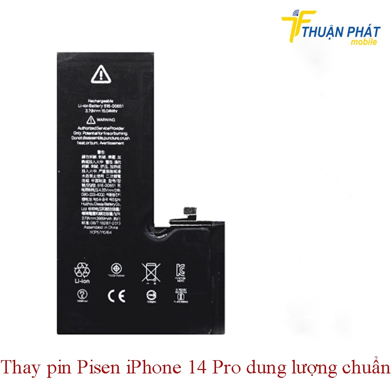 Thay pin Pisen iPhone 14 Pro dung lượng chuẩn