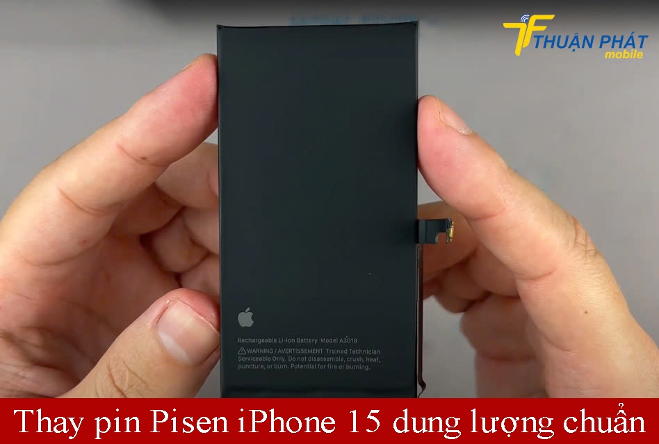 Thay pin Pisen iPhone 15 dung lượng chuẩn