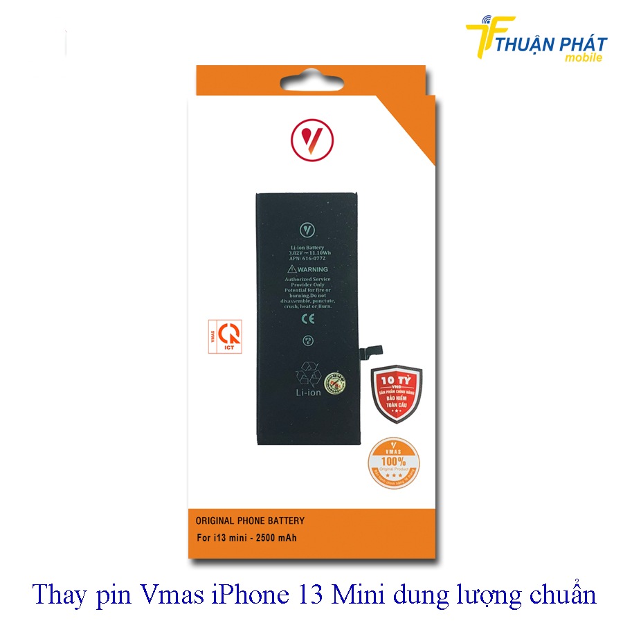 Thay pin Vmas iPhone 13 Mini dung lượng chuẩn