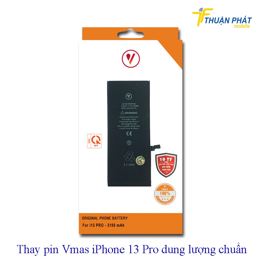 Thay pin Vmas iPhone 13 Pro dung lượng chuẩn