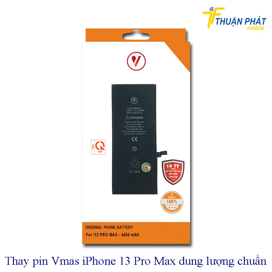 Thay pin Vmas iPhone 13 Pro Max dung lượng chuẩn